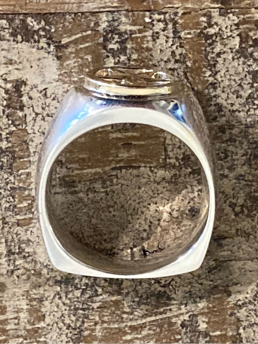 Sterling Silver & 14K Gold Lone Star Signet Ring Size 9.25 19 Grams - Picture 15 of 17